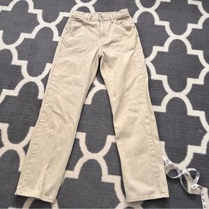 UNIQLO pale tan jeans in excellent condition 25” x 32”